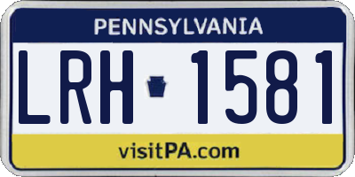 PA license plate LRH1581