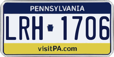 PA license plate LRH1706