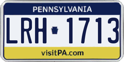 PA license plate LRH1713