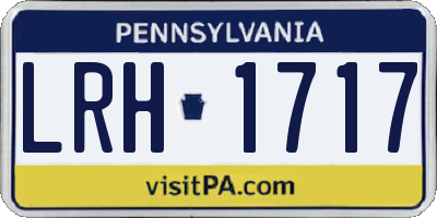 PA license plate LRH1717