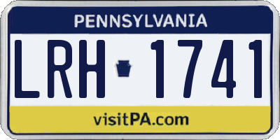 PA license plate LRH1741