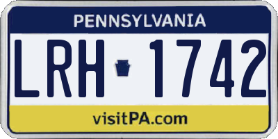 PA license plate LRH1742