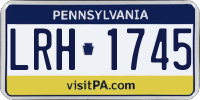 PA license plate LRH1745