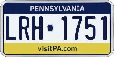 PA license plate LRH1751