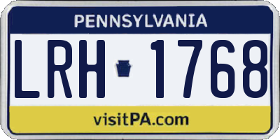 PA license plate LRH1768