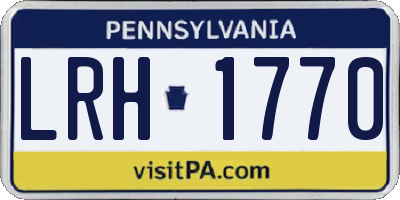 PA license plate LRH1770
