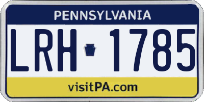PA license plate LRH1785