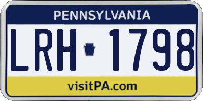 PA license plate LRH1798