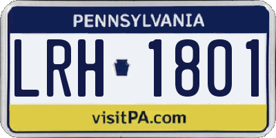 PA license plate LRH1801