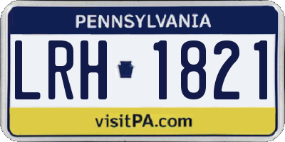 PA license plate LRH1821