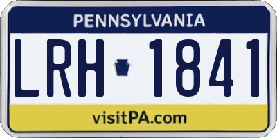 PA license plate LRH1841