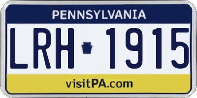 PA license plate LRH1915