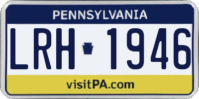PA license plate LRH1946