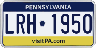 PA license plate LRH1950