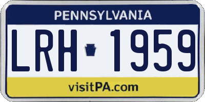 PA license plate LRH1959