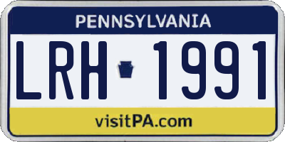 PA license plate LRH1991