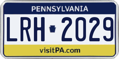 PA license plate LRH2029