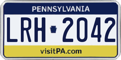 PA license plate LRH2042