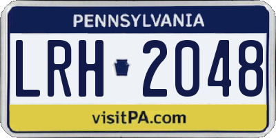 PA license plate LRH2048