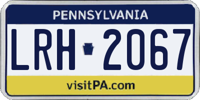 PA license plate LRH2067