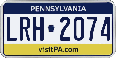 PA license plate LRH2074