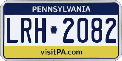 PA license plate LRH2082