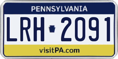 PA license plate LRH2091