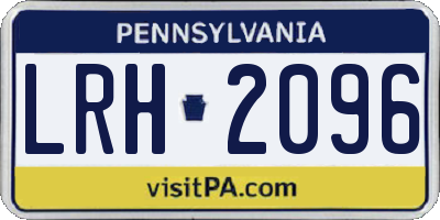 PA license plate LRH2096