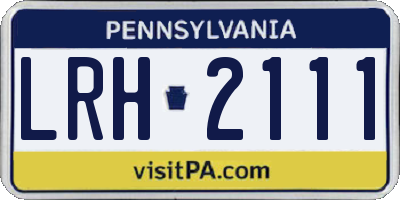 PA license plate LRH2111