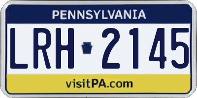 PA license plate LRH2145