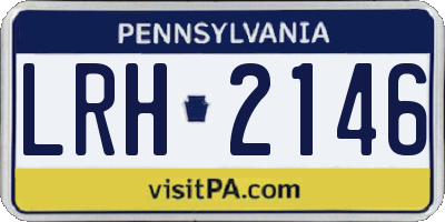 PA license plate LRH2146