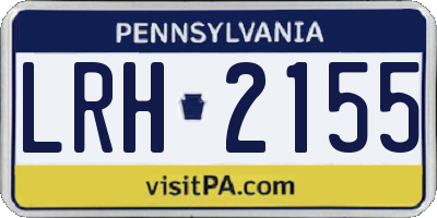 PA license plate LRH2155