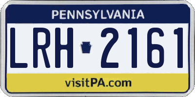 PA license plate LRH2161