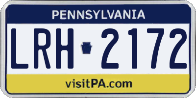 PA license plate LRH2172