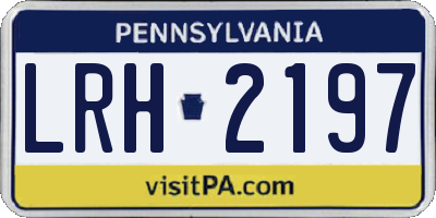 PA license plate LRH2197