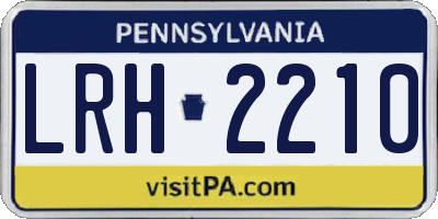 PA license plate LRH2210