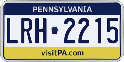 PA license plate LRH2215