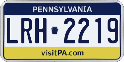 PA license plate LRH2219