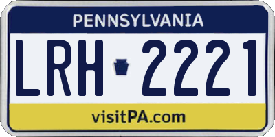 PA license plate LRH2221
