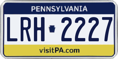 PA license plate LRH2227