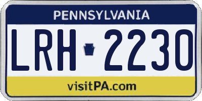 PA license plate LRH2230