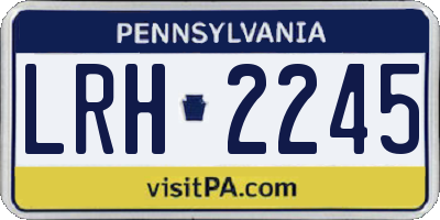 PA license plate LRH2245