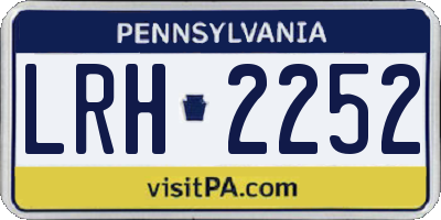 PA license plate LRH2252