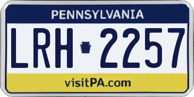 PA license plate LRH2257