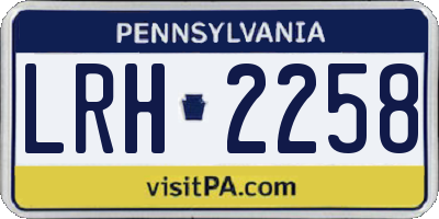PA license plate LRH2258
