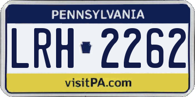 PA license plate LRH2262