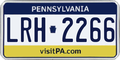 PA license plate LRH2266
