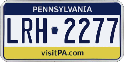 PA license plate LRH2277