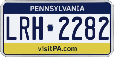 PA license plate LRH2282