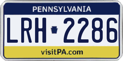 PA license plate LRH2286